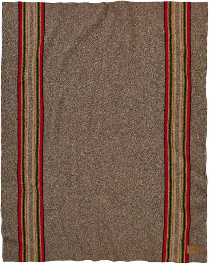PENDLETON Yakima Camp Wool Throw Blanket, Mineral Umber, One Size